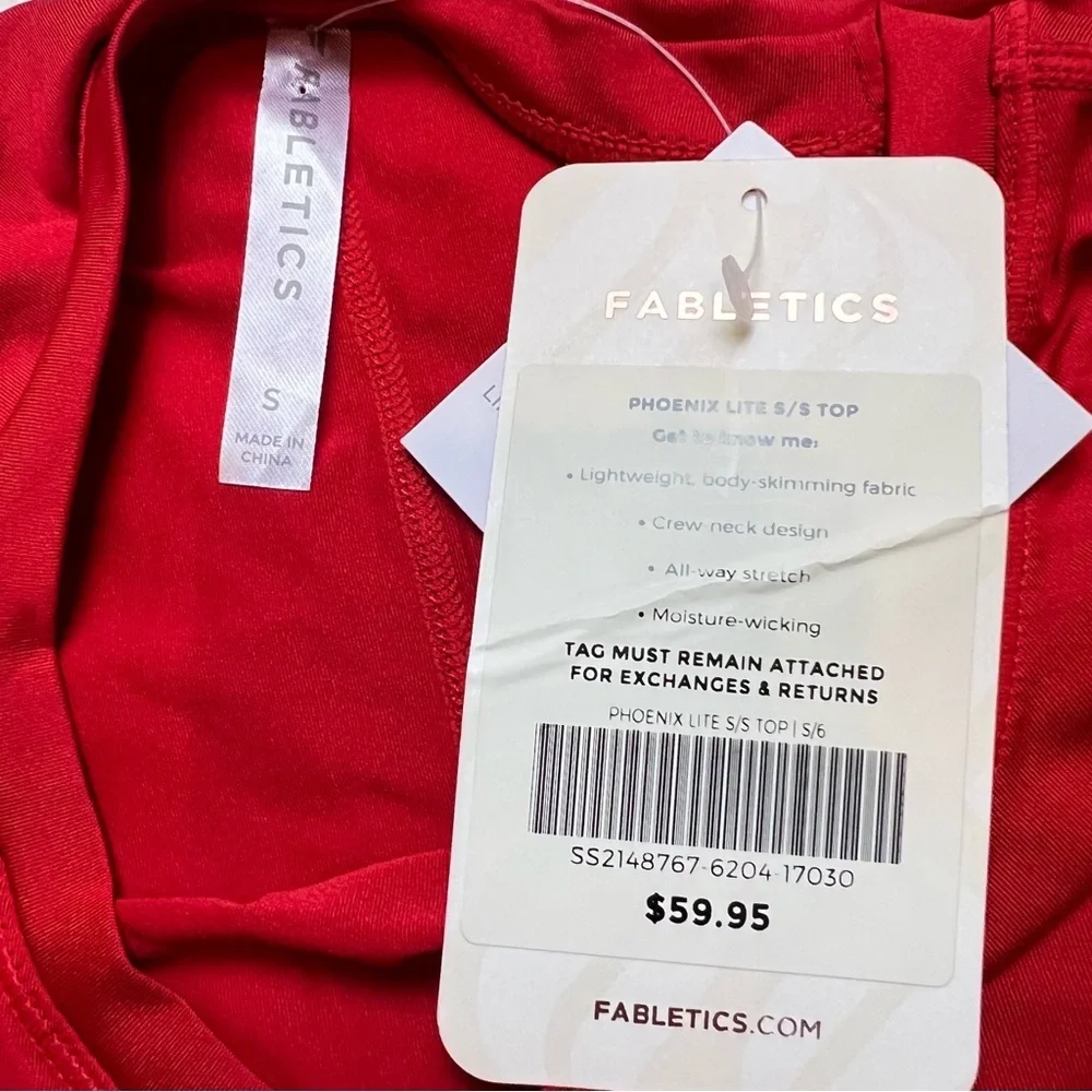 Fabletics Phoenix Lite Short Sleeve Top. Size Small. New With Tags.